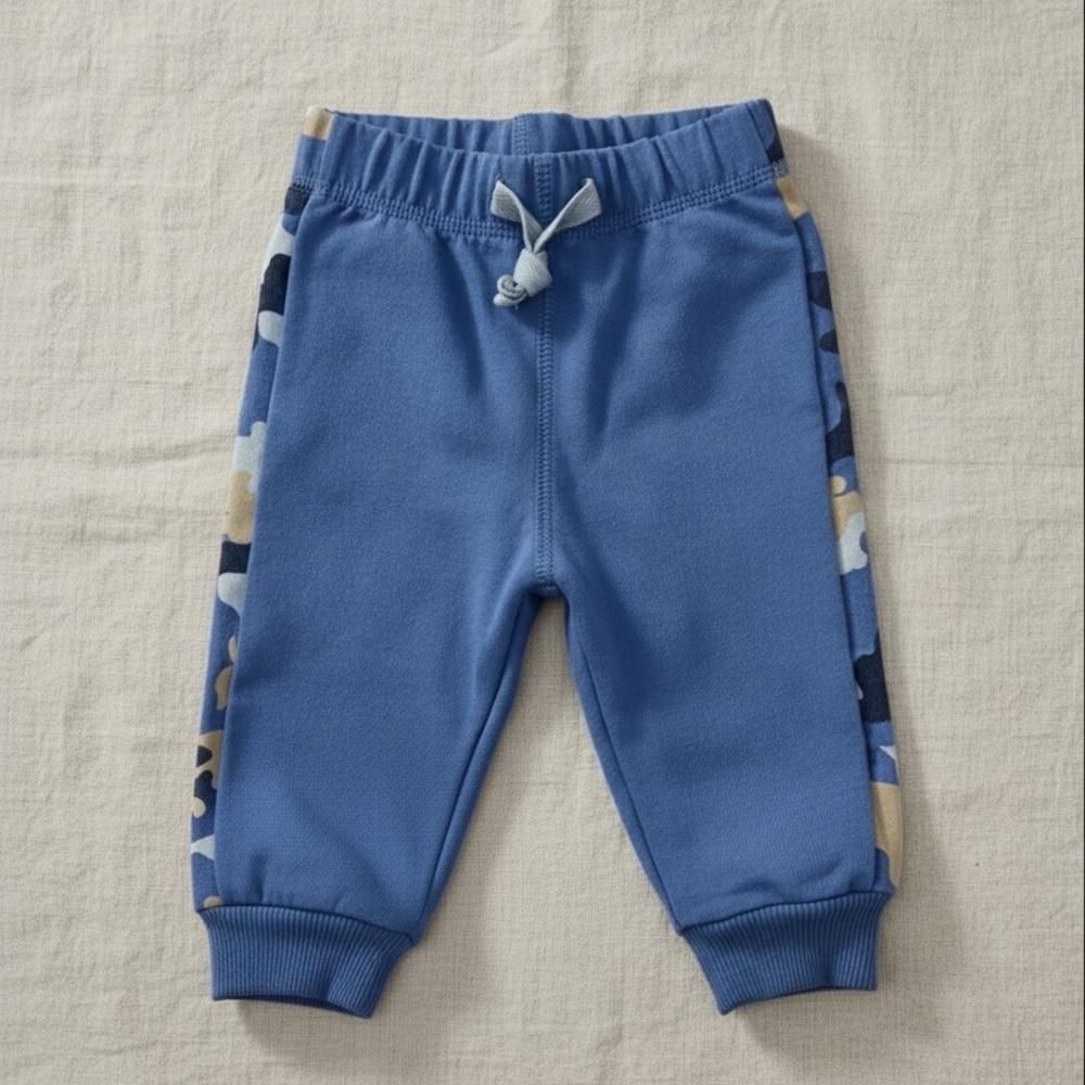 First Impressions Baby Boys Blue Camo Side Panel Jogger Pants 3 6 Months